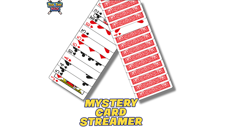 Mystery Card Streamer (Red 4 of Hearts) by PlayTime Magic DEFMA