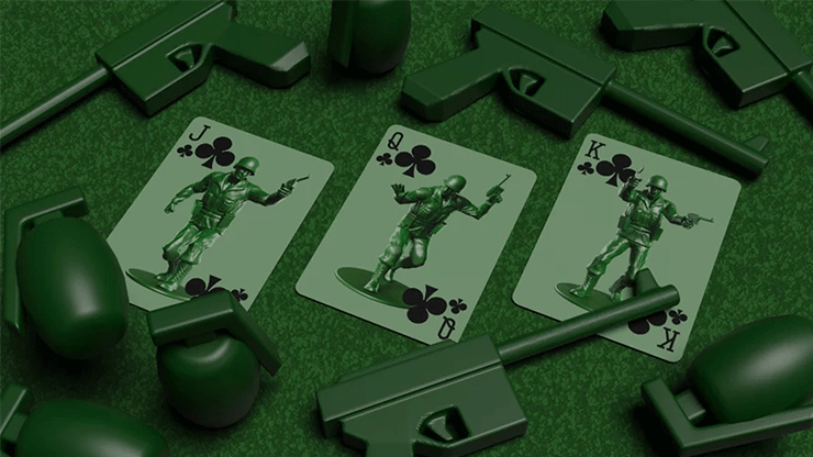 Army Men Playing Cards