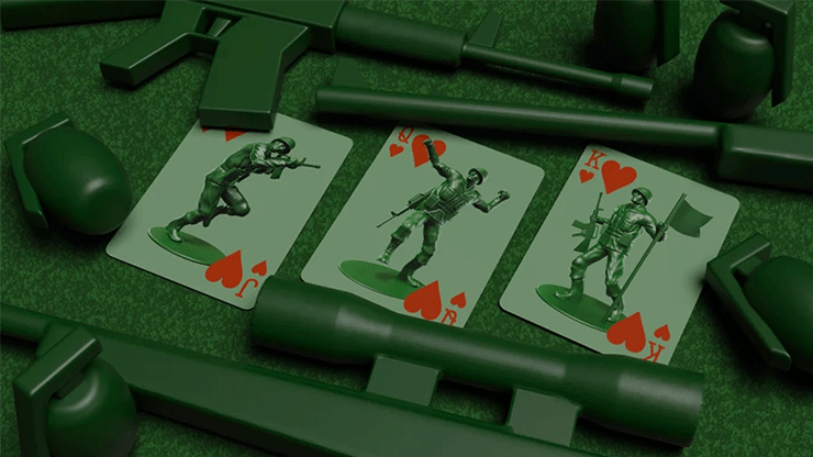 Army Men Playing Cards