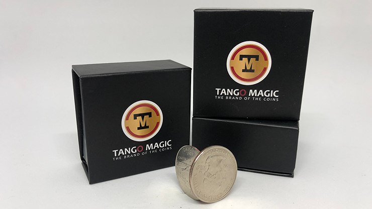 Flipper Coin Pro Elastic System (Quarter Dollar DVD w/Gimmick)(D0148) by Tango - Trick