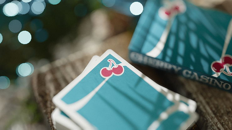 Cherry Casino (Tropicana Teal) Playing Cards by Pure Imagination Projects