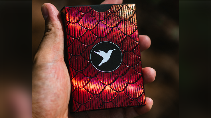 Marvelous Hummingbird Feathers (Red) Playing Cards by Kellar