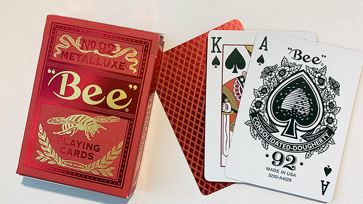 Bee Red MetalLuxe Playing Cards by US Playing Card