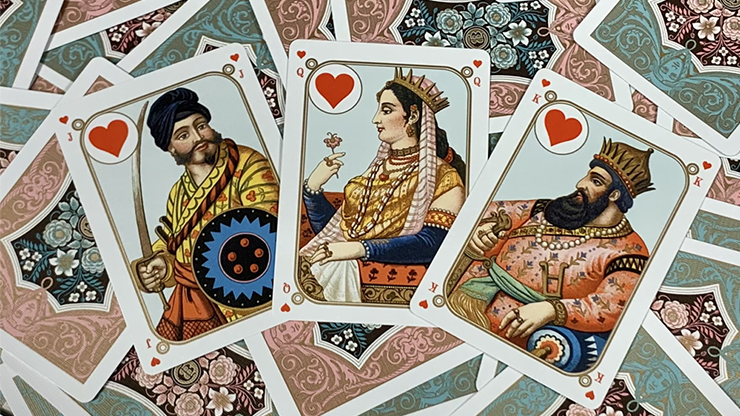 Gilded Four Continents (Blue) Playing Cards