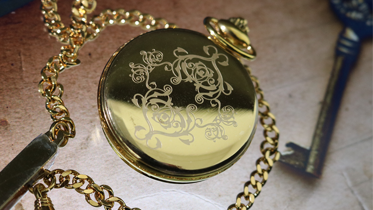 Infinity Pocket Watch V3 - Gold Case White Dial / STD Version (Gimmick and Online Instructions) by Bluether Magic - Trick