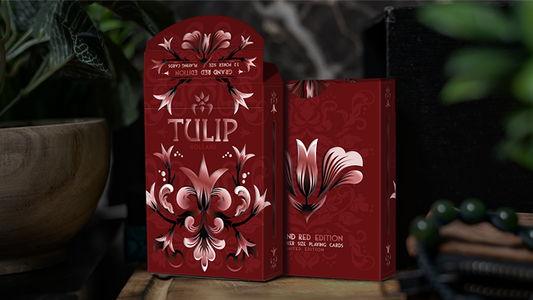 Grand Tulip Red Gilded Playing Cards