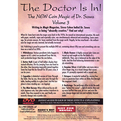 The Doctor Is In - The New Coin Magic of Dr. Sawa Vol 3 - DVD