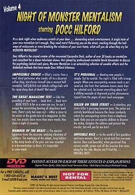 Docc Hilford: Night Of Monster Mentalism Volume 4 - DVD